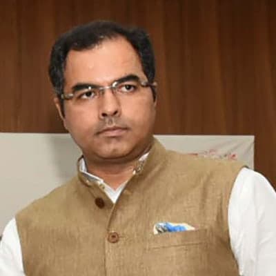 Portrait of Parvesh Sahib Singh Verma, Deputy Chief Minister of Delhi.
